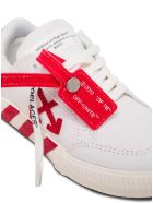 Off-White Low Vulcanized White And Red Fabric Sneakers Off-White Low Vulcanized White And Red Fabric Sneakers - White