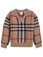 Burberry Beige Vintage Check Wool And Cashmere Sweater Burberry Beige Vintage Check Wool And Cashmere Sweater - Beige
