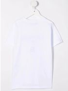 Kids White T-shirt With B Logo In Black Velvet Balmain Kids White T-shirt With B Logo In Black Velvet