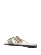 Silver And Multicolor Glitter Aadi Flat Sandal Jimmy Choo Silver And Multicolor Glitter Aadi Flat Sandal