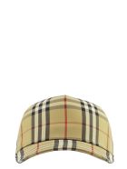 Burberry Trucker Cap - Baseball Cap With Vintage Check Pattern And Logo Patch Burberry Trucker Cap - Baseball Cap With Vintage Check Pattern And Logo Patch - Archive Beige