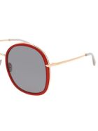 Pomellato PM0081S Sunglasses Pomellato PM0081S Sunglasses - Red Gold Grey
