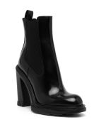 Alexander McQueen Treadonly Black Leather Boots Alexander McQueen Treadonly Black Leather Boots - Black