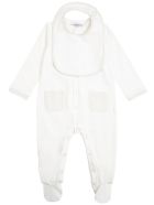 Emporio Armani Organic Cotton Onesie And Bib Set Emporio Armani Organic Cotton Onesie And Bib Set - Beige