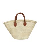 Miu Miu Logo Embroidered Basket Tote Miu Miu Logo Embroidered Basket Tote - Natural