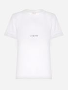 Saint Laurent White Cotton Basic T-shirt With Logo Saint Laurent White Cotton Basic T-shirt With Logo - White