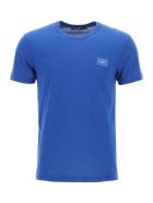 Dolce & Gabbana Cotton T-shirt With Logo Plaque Dolce & Gabbana Cotton T-shirt With Logo Plaque - Blu