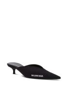 Balenciaga Pointed Mules Knife With Logo Balenciaga Pointed Mules Knife With Logo - Black