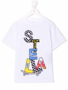 Stella McCartney Kids White Cotton T-shirt With Logo Print Stella McCartney Kids White Cotton T-shirt With Logo Print - White