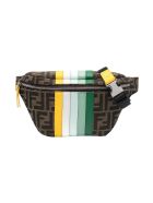 Fendi Ff Striped Belt Bag With Logo Fendi Ff Striped Belt Bag With Logo - Marrone