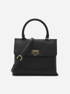 Salvatore Ferragamo Trifolio S Shoulder Bag In Leather Salvatore Ferragamo Trifolio S Shoulder Bag In Leather - Black