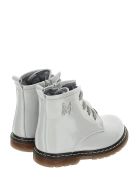 Monnalisa White Leather Boots With Logo Monnalisa White Leather Boots With Logo - Grey