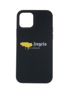 Black Iphone 12 Pro Case With Yellow Spray Logo Palm Angels Black Iphone 12 Pro Case With Yellow Spray Logo