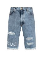 Natasha Zinko Light Blue Short For Boy With White Logo Natasha Zinko Light Blue Short For Boy With White Logo - Denim