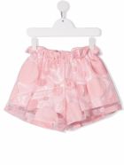 Kids Shorts In Pink Tulle With Embroidered Polka Dots Simonetta Kids Shorts In Pink Tulle With Embroidered Polka Dots