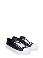 Givenchy City Low Sneakers In Black Canvas Givenchy City Low Sneakers In Black Canvas - black