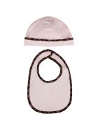 Fendi Pink Set With Double Ff For Baby Girl Fendi Pink Set With Double Ff For Baby Girl - Pink