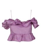 MSGM Ruffled Trim Cropped Top MSGM Ruffled Trim Cropped Top - Lilla