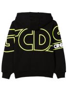 GCDS Mini Black Cotton Hoodie GCDS Mini Black Cotton Hoodie - Nero