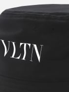 Valentino Garavani Bucket Hat In Cotton With Vltn Print Valentino Garavani Bucket Hat In Cotton With Vltn Print - Nero