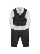 Armani Collezioni Grey Suit For Baby Boy With Iconic Eagle Armani Collezioni Grey Suit For Baby Boy With Iconic Eagle - Grey