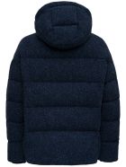 doppiaa Quilted Down Jacket In Blue Herringbone Wool doppiaa Quilted Down Jacket In Blue Herringbone Wool - Blu