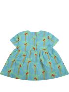 Stella McCartney Kids Light Blue Dress For Babygirl With Palm Trees Stella McCartney Kids Light Blue Dress For Babygirl With Palm Trees - Light Blue