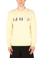 Kenzo Sweater With Multicolor Logo Kenzo Sweater With Multicolor Logo - Crema