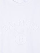 Unisex Kid White T-shirt With Embossed Logo Balmain Unisex Kid White T-shirt With Embossed Logo