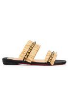 Christian Louboutin Blach Raffia Marivodou Flat Christian Louboutin Blach Raffia Marivodou Flat - BLACK