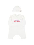 Gucci White Set For Babykids With Logo Gucci White Set For Babykids With Logo - White