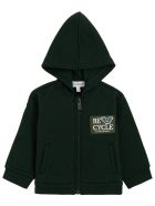 Emporio Armani Green Recycled Cotton Hoodie With Logo Emporio Armani Green Recycled Cotton Hoodie With Logo - Green