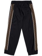 Fendi Cotton Blend Trousers With Ff Side Bands Fendi Cotton Blend Trousers With Ff Side Bands - Black