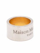 Maison Margiela Silver Brass Logo-engraved Ring Maison Margiela Silver Brass Logo-engraved Ring - White
