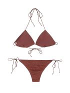Oseree Lumière Triangle Bra Bikini Oseree Lumière Triangle Bra Bikini - brown