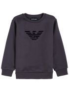 Emporio Armani Black Modal Blend Sweatshirt With Logo Emporio Armani Black Modal Blend Sweatshirt With Logo - Black