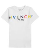 Givenchy White Cotton T-shirt With Multicolor Logo Print Givenchy White Cotton T-shirt With Multicolor Logo Print - White