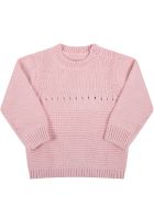 Stella McCartney Kids Pink Sweater For Baby Girl With Pink Dog Stella McCartney Kids Pink Sweater For Baby Girl With Pink Dog - Pink