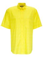 Balenciaga Yellow Cotton Shirt With Allover Logo Balenciaga Yellow Cotton Shirt With Allover Logo - Yellow