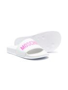 Moschino Slippers With Moschino Print Moschino Slippers With Moschino Print - Bianco-fucsia