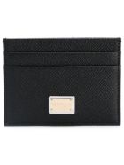 Dolce & Gabbana Card Holder In Hammered Leather With Logo Dolce & Gabbana Card Holder In Hammered Leather With Logo - Black