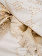 Gucci Scarf With Gg Lamé Logo Gucci Scarf With Gg Lamé Logo - Beige