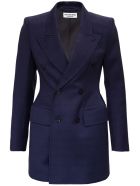 Balenciaga Double-breasted Blue Check Wool Blazer Balenciaga Double-breasted Blue Check Wool Blazer - Blu