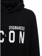 Dsquared2 Cotton Hoodie With Logo Print Dsquared2 Cotton Hoodie With Logo Print - Black