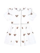 Burberry White Dress For Baby Girl With Thomas Bear Burberry White Dress For Baby Girl With Thomas Bear - White