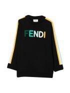 Fendi Black Teen Sweatshirt With Multicolor Applications Fendi Black Teen Sweatshirt With Multicolor Applications - Nero/verde