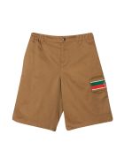 Shorts With Web Decoration Gucci Shorts With Web Decoration - Beige