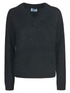 Prada V-neck Woven Sweater Prada V-neck Woven Sweater - Black