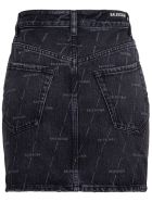 Balenciaga Denim Skirt With Allover Logo Balenciaga Denim Skirt With Allover Logo - Black