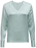 Antonelli Long-sleeved Shirt In Green Silk Antonelli Long-sleeved Shirt In Green Silk - Green